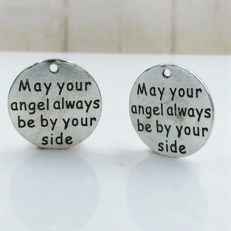 Круглая подвеска с надписью your angel always be by side модные ювелирные украшения из сплава