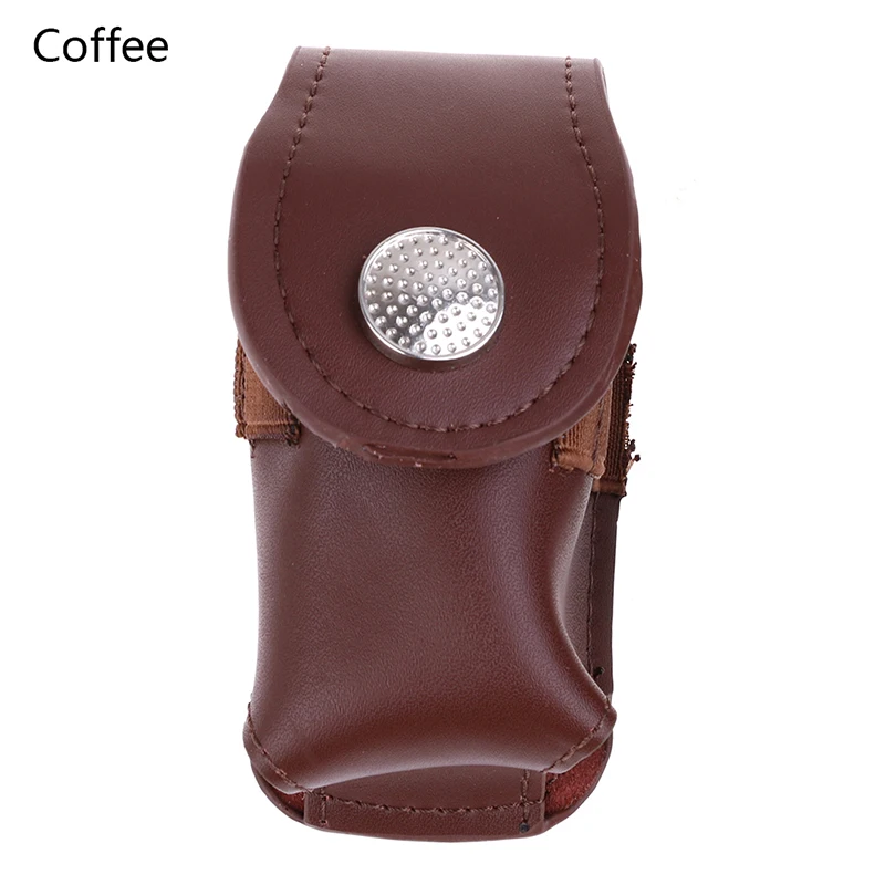 coffee Портативный держатель для мяча для гольфа, поясная сумка, кожаная крутая сумка для гольфа, спортивный аксессуар, маленькая сумка для мяча для гольфа - Цвет: coffee