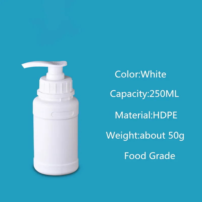 250ml white 250 мл/500 мл/1 л/2 л/3 л пустая пластиковая бутылка с насосом для ванны шампунь жидкий лосьон контейнер для ванной комнаты oragnization - Цвет: 250ml white