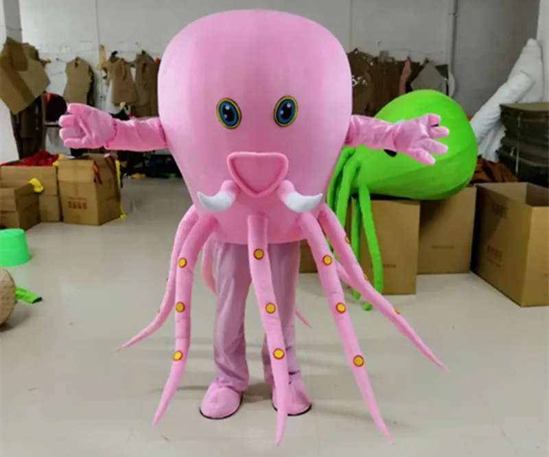

Mascot Pink Green Octopus Mascot Costume Custom Fancy Costume Ocean Anime Mascot Theme Fancy Dress Carnival Halloween Costume
