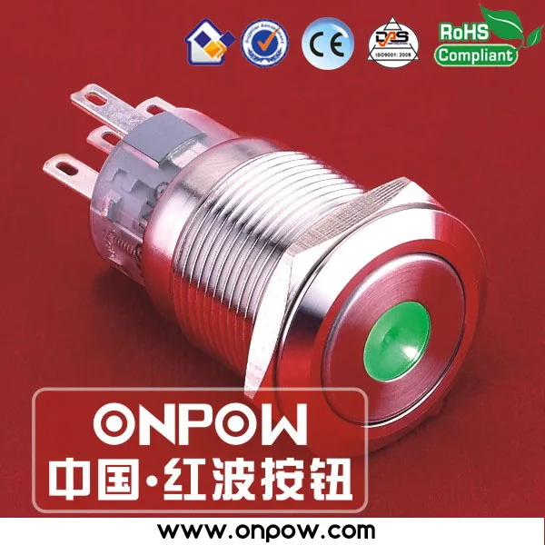 ONPOW 19 мм металлический мгновенный точечный светящийся кнопочный переключатель