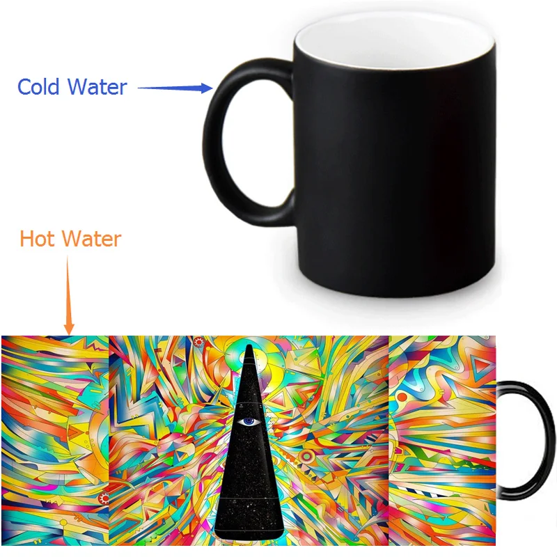 12 унций Иллюминаты тепла изменение Цвет Керамика Чай сублимационный принтер для