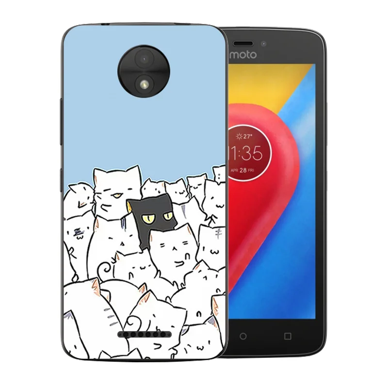 Чехол для телефона 5 0 дюймов Motorola Moto C Capa 2017 силиконовый чехол с рисунком кошки