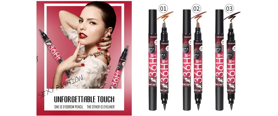 1 шт. 2 в 1 водостойкая жидкая подводка для глаз Make Up beauty Comestics Стойкая подводка для глаз карандаш для макияжа инструменты для теней для век цвета