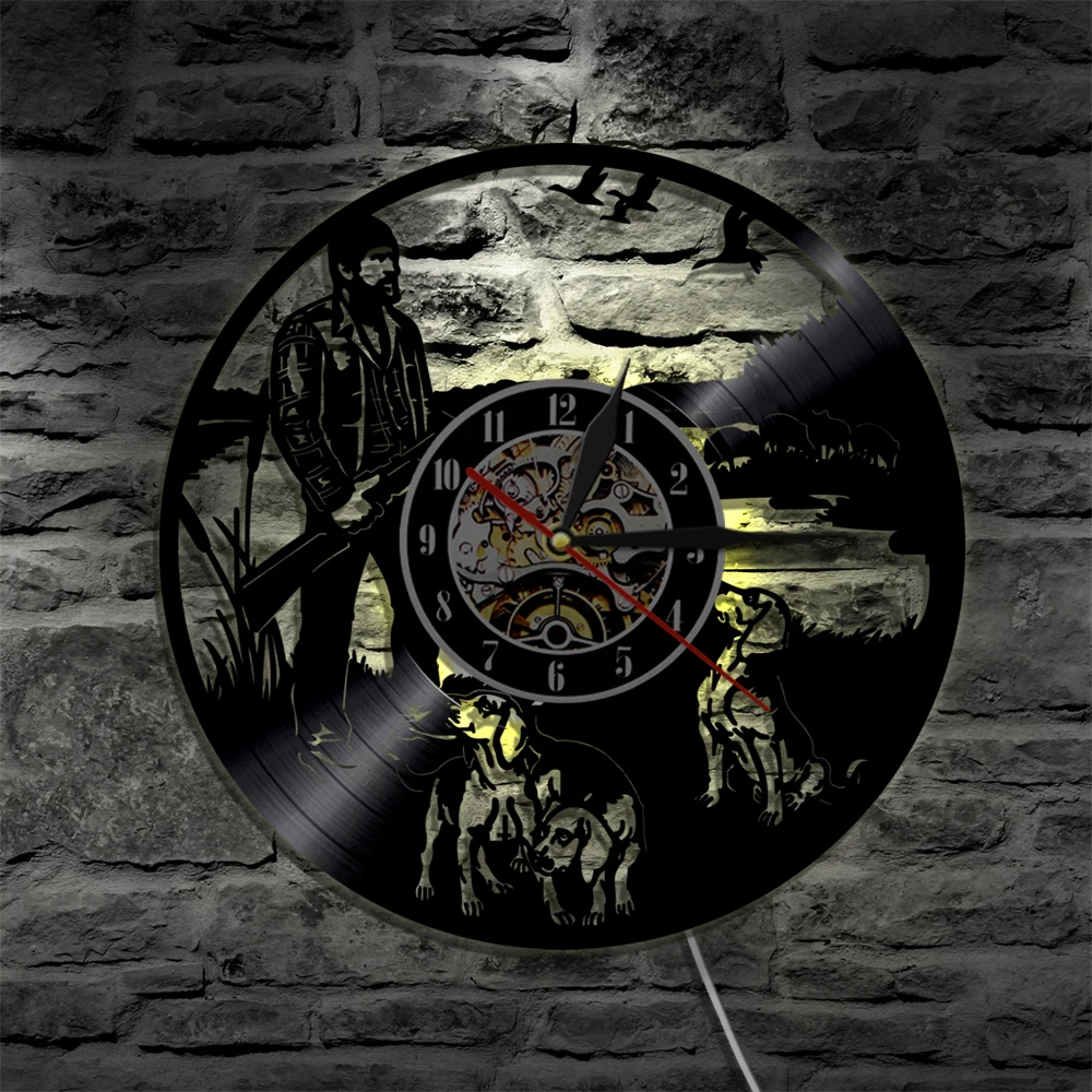 Настенные часы с виниловой пластиной для охотничьего полета гусиного охотника