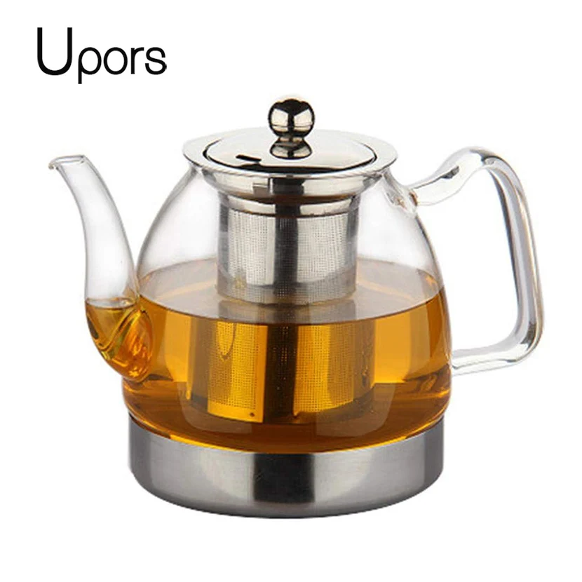 UPORS стеклянный чайник с Infuser высокой термостойкостью микроволновый съемный сито