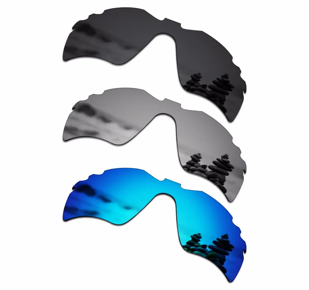 

SmartVLT 3 Pieces Polarized Sunglass Replacement Lenses for Oakley Radar Path Vented Stealth Black & Silver Titanium & Ice Blue