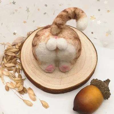 brooch Индивидуальный заказ корги хип кольцо для ключей шерсть фетр DIY Материал Сумка американский короткошерстный ручной работы кошка кукла - Цвет: brooch