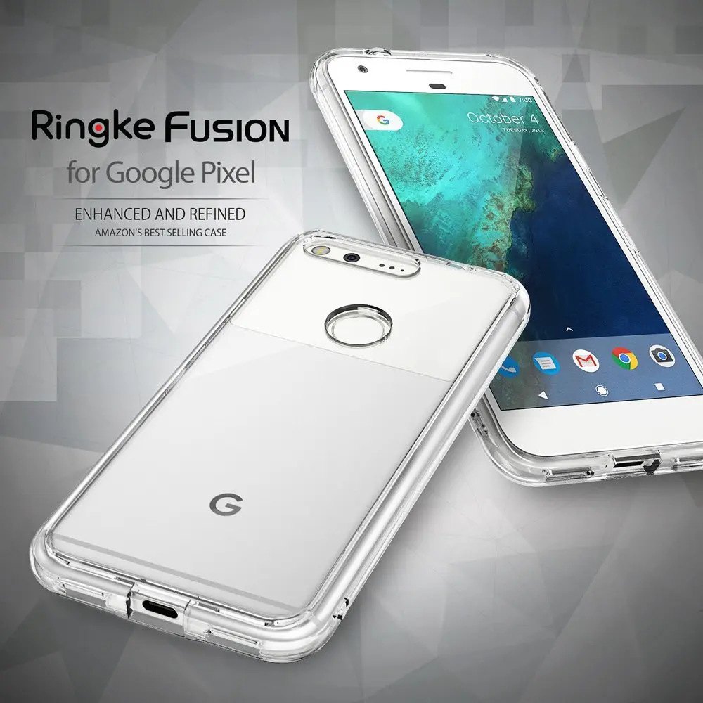100% Original Google Pixel Case Ringke Fusion Series Crystal Back Panel + TPU Frame Dual Protection Cases for 2016 |