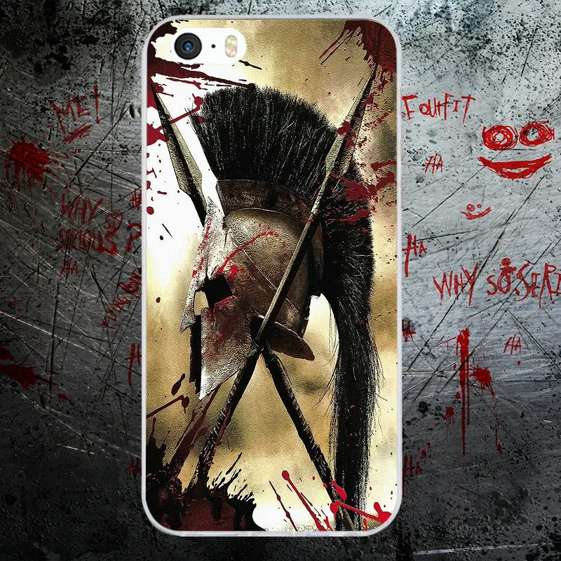 Мягкий силиконовый чехол из ТПУ для iPhone 4 4S 5 5S SE 6 6S Plus 7 8 8Plus X Fundas Coque Spartan 300 Warrior Movie |