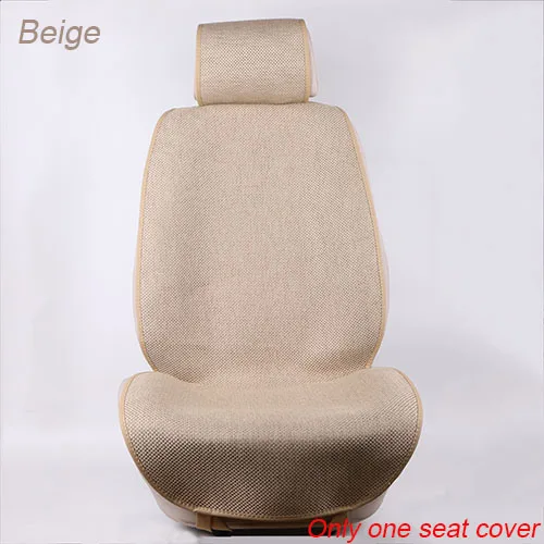 1 piece Beige Тонкие дизайнерские чехлы для передних сидений автомобиля/Универсальные льняные чехлы для сидений, Защитные чехлы для авто сидений, аксессуары для интерьера - Название цвета: 1 piece Beige