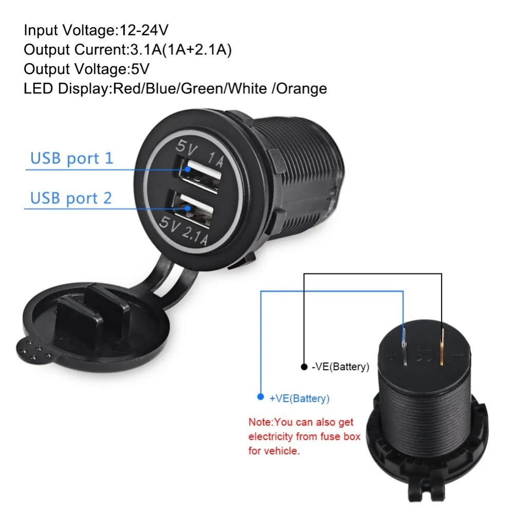Автомобильное зарядное устройство с двумя USB портами 5 В 3 1 А|Зажигалка| |