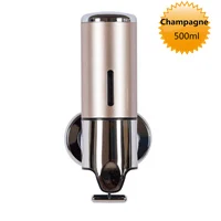 Single champagne Дозатор для мыла для ванной комнаты, настенный дозатор для жидкого мыла, 500 мл, контейнер для мыла, насос, аксессуары для ванной комнаты, Кухонный Контейнер для мытья рук - Цвет: Single champagne