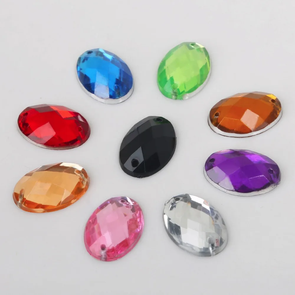 Акриловые бусины с двойным отверстием стразы для пришивания на одежду ювелирных