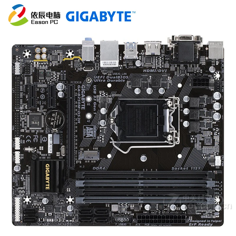 Материнская плата GIGABYTE GA-B250M-DS3H LGA1151 i3 i5 i7 DDR4 64G Micro-ATX | Компьютеры и офис