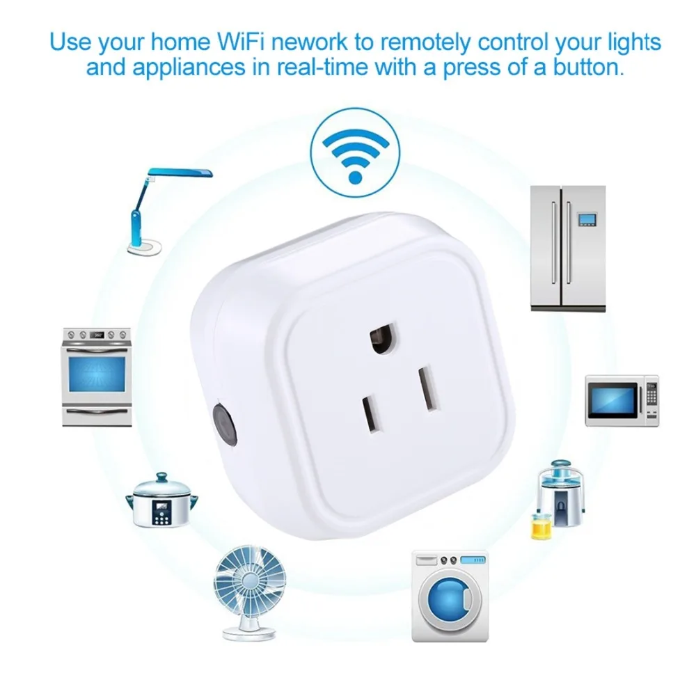 Умная Мини-розетка V05 с Wi-Fi 10 А работает Alexa и Google Home 100-240 В переменного тока вилка