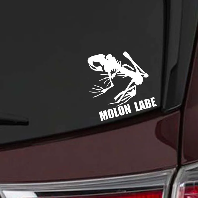 

YJZT 15.6CM*16.7CM MOLON LABE Personalily Car Sticker Decorate Vinyl Decal Black/Silver C10-01075