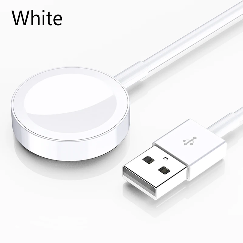 Зарядное устройство для Apple Watch быстрая Беспроводная зарядка для i Watch Series 1 2 3 4 USB Магнитная Беспроводная зарядка 3,3 футов/1 метр Кабель - Тип штекера: White