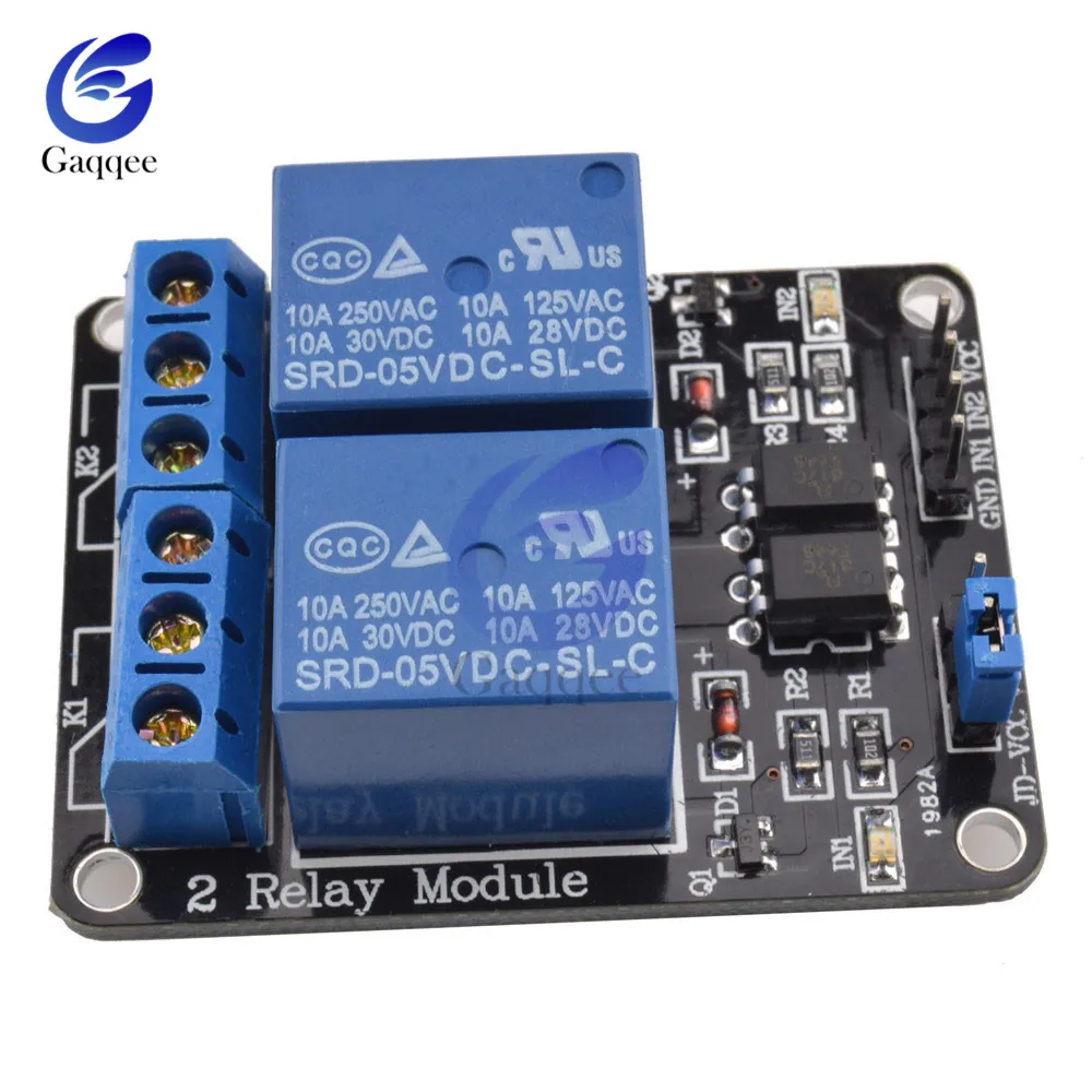DC 5V 2 канальный релейный модуль с оптомуфтой-изолированный для Arduino Raspberry Pi MEGA 2560 DSP
