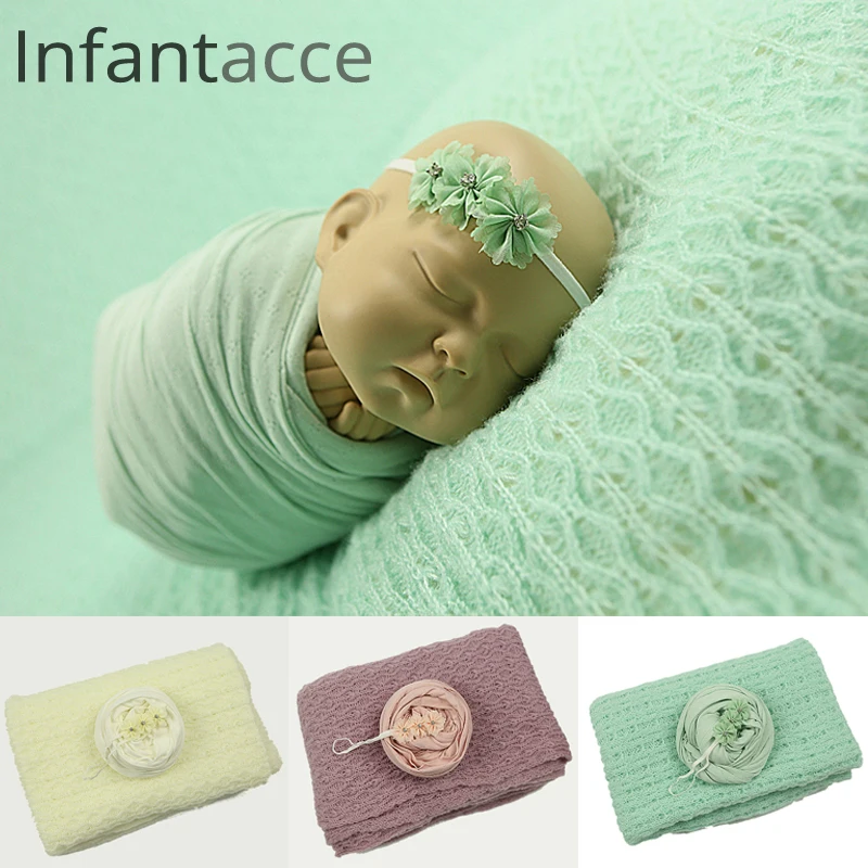 

newborn photography props backdrops blanket+wrap+headband set, baby photo props wraps blankets hair accessories hairband hammock