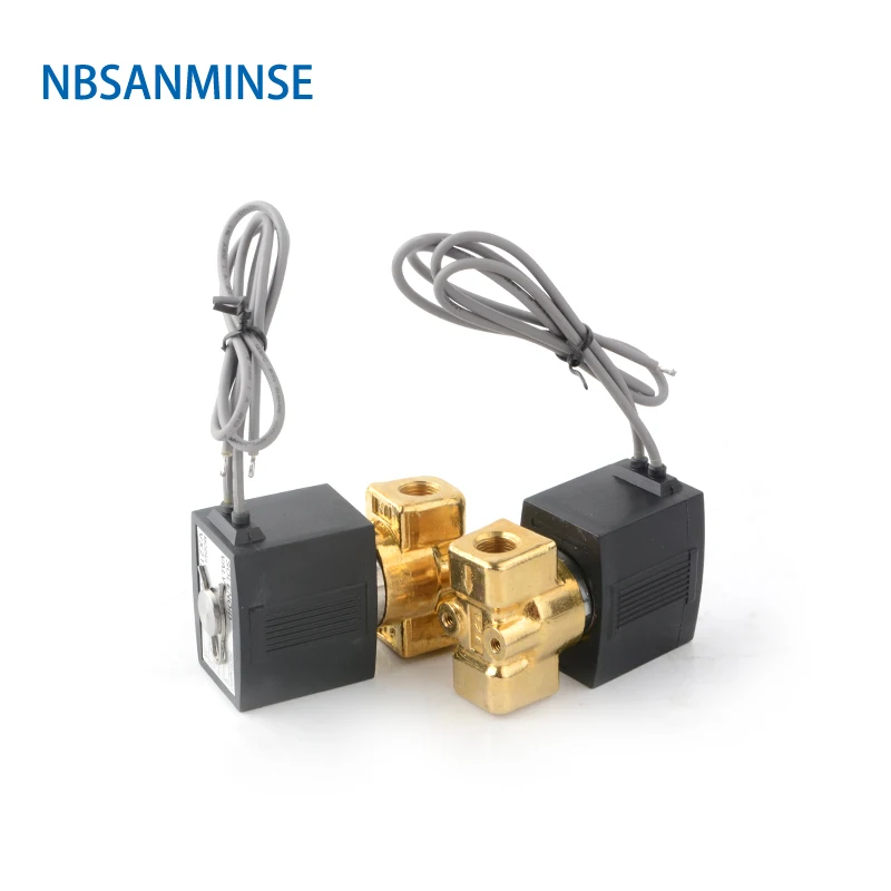 NBSANMINSE VX2120 G1/8 1/4 3/8 Соленоидный клапан, латунный клапан, 2 варианта, 2 положения, воздушный паровой водяной клапан, нормальный закрытый SMC тип