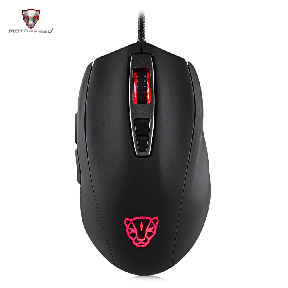 Motospeed V60 Мышь геймер Проводная W/с подсветкой RGB светодио дный Light 5000 Точек на дюйм