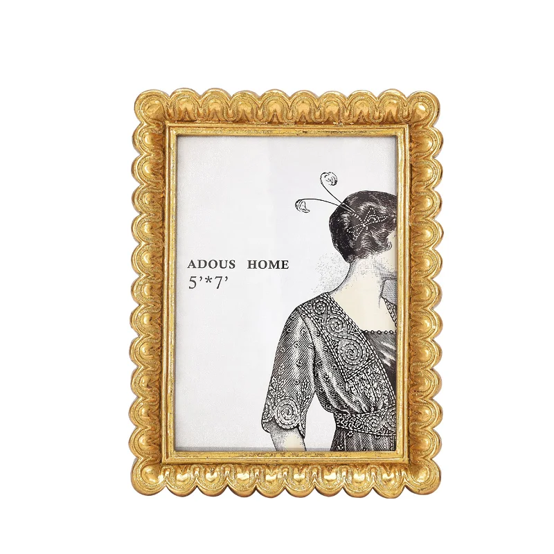 American style retro golden cake wavy lace Baroque photo frame desktop decoration bedroom soft room sample | Дом и сад