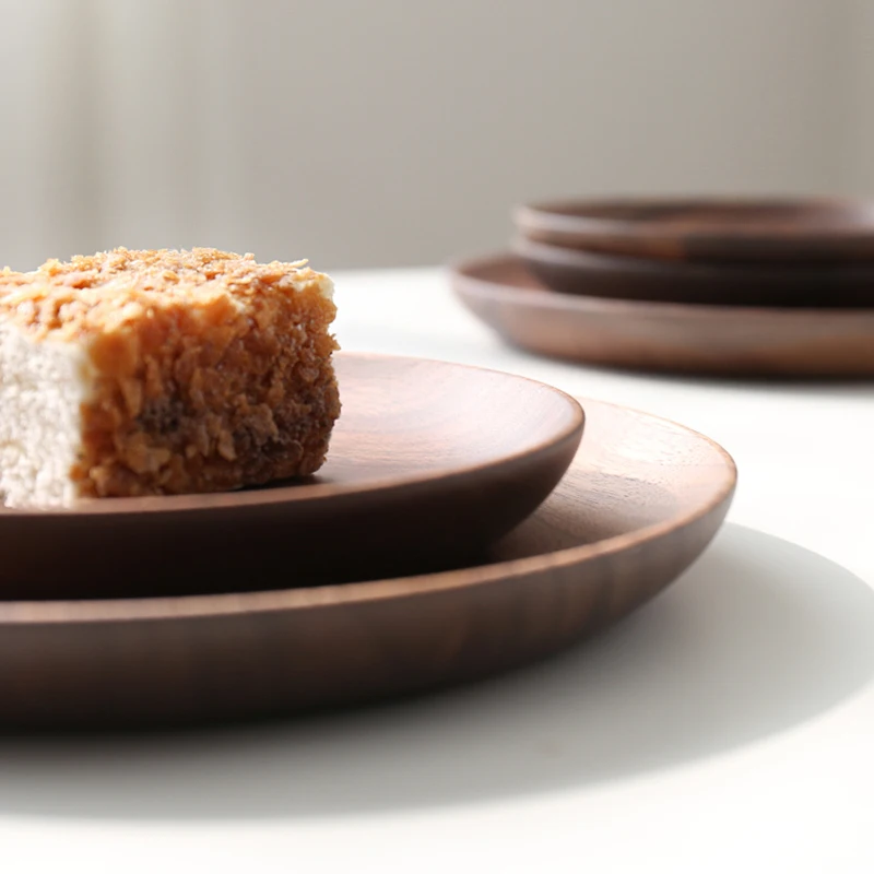 Импортный черный орех дерево Японская еда сладости сервировочный поднос десерт