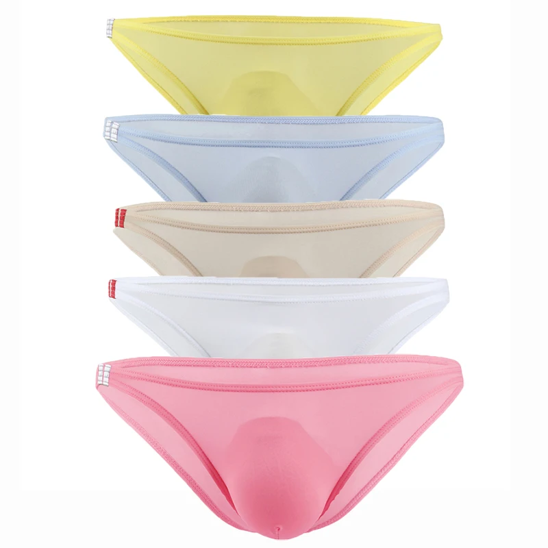 5/8PCS/Lots Sexy Men's Briefs Low Waist Breathable Silk Underwear Hips Up Jockstrap Underpants Cueca Plus Size |