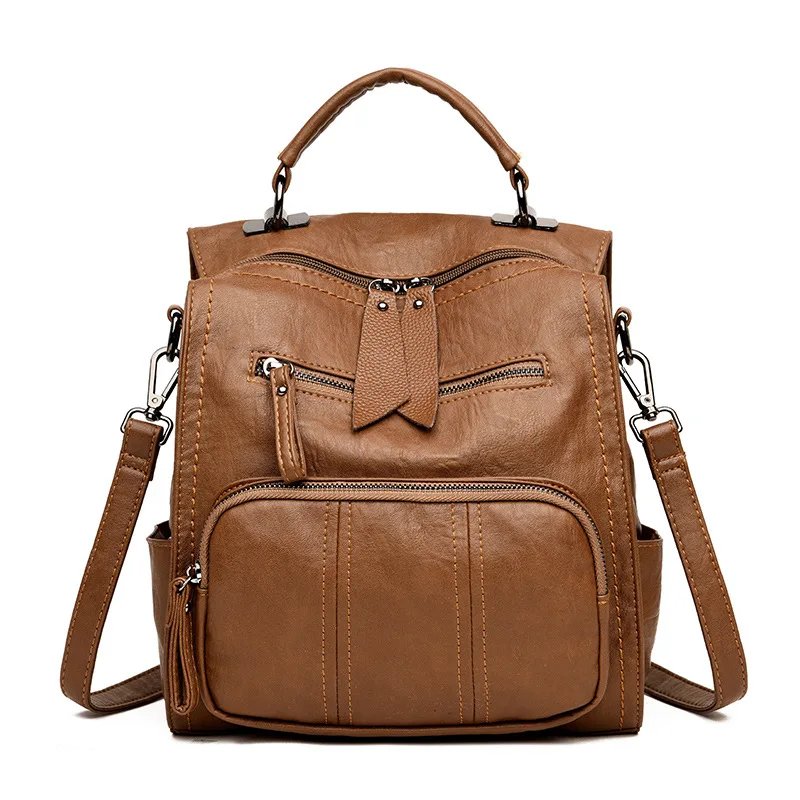 

Fashion Women Backpack Leather Women School Bags For Teenagers Girls Backpack Female Travel Bags Multi-function Backpack Mochila