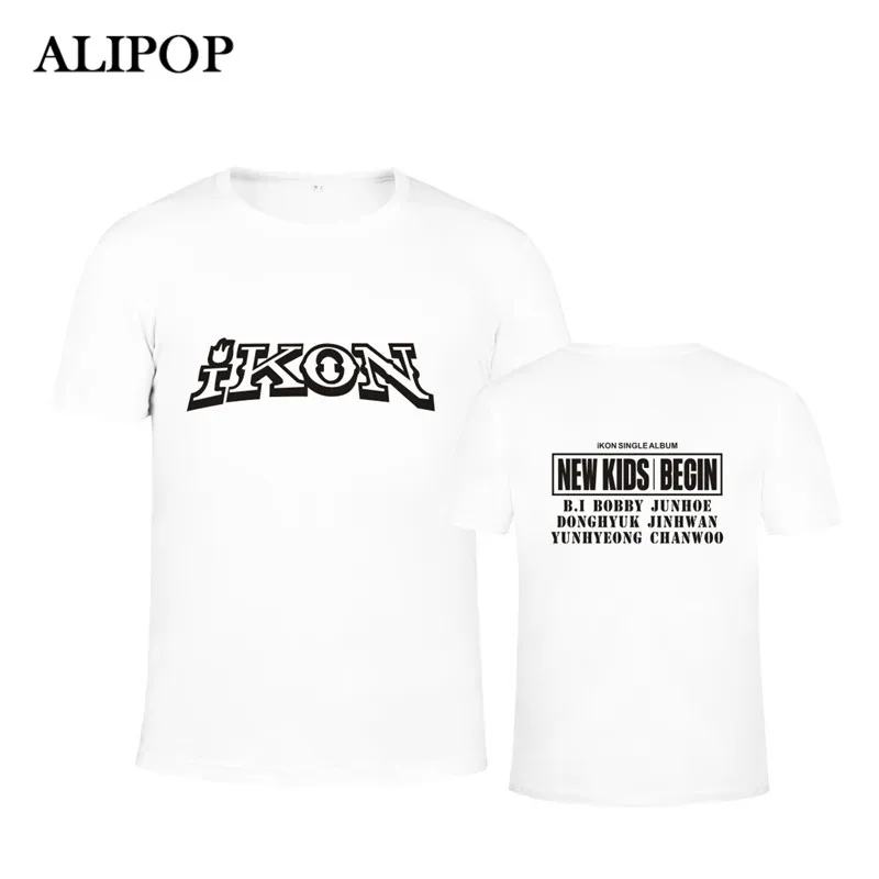 KPOP Корейская мода IKON новый детский альбом для концерта хлопковая Футболка K-POP