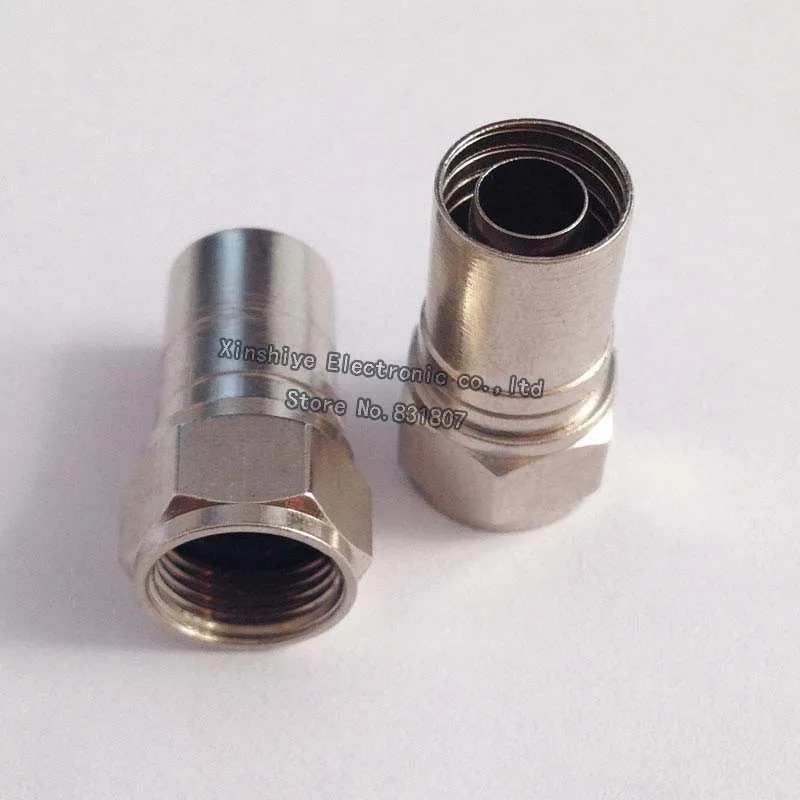50 шт. медь RG6 конусная форма обжимной f Разъем RG6 Шестигранный обжимной f-тип соединитель Адаптер RG6 коаксиальный кабель f-тип штекер