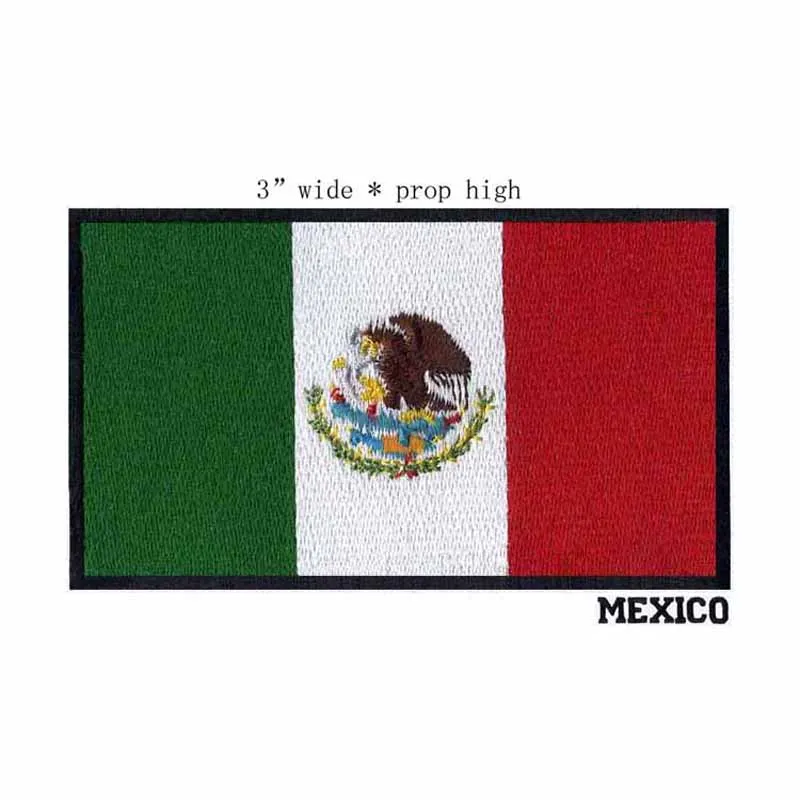 Mexico 107B 1 шт., ширина 7,62 см, флаг страны, нашивки, нашивки, вышитые, США, Великобритания, Франция, Египет, флаг, тактические, военные, железные нашивки, армейская аппликация - Цвет: Mexico 107B