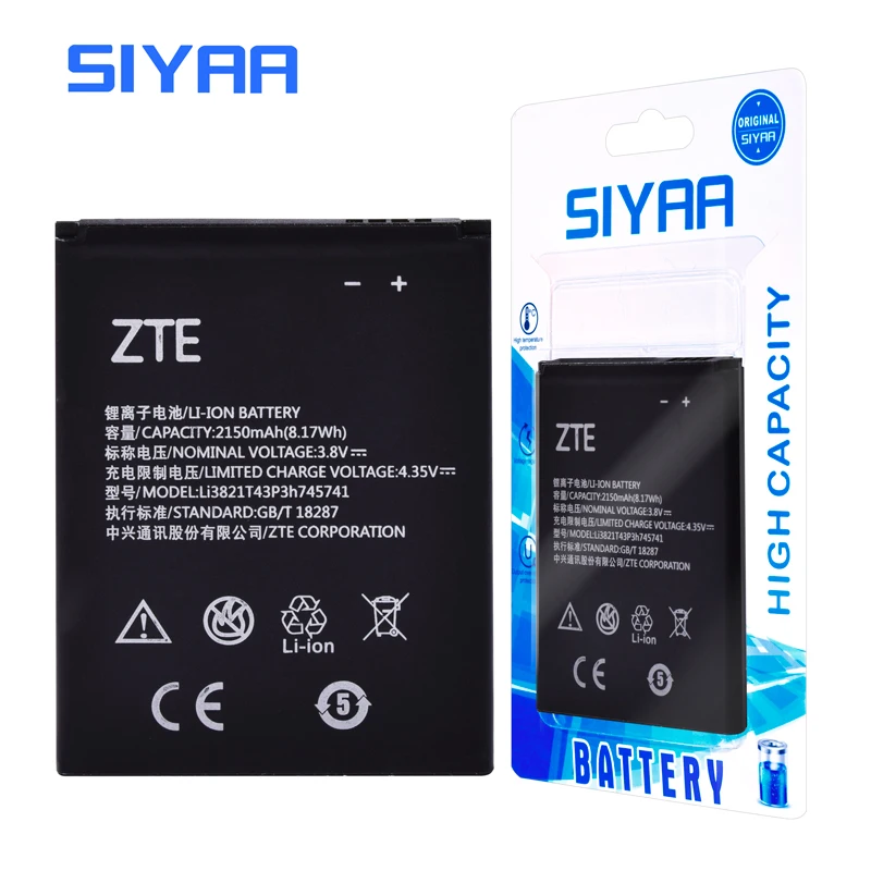SIYAA аккумулятор LI3821T43P3H745741 для zte Blade L5 PLUS C370 сменный аккумулятор 3,8 в реальная емкость 2150 мАч
