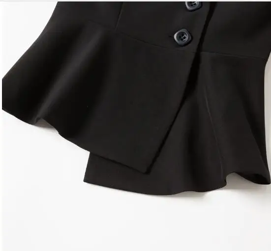

2019 New fashion design pants suits folding hem long sleeve blazer and pants two pieces set formal work wear