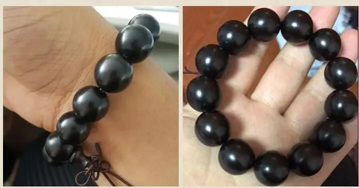 Бусины Будды из натурального сандалового дерева черного цвета для мужчин и