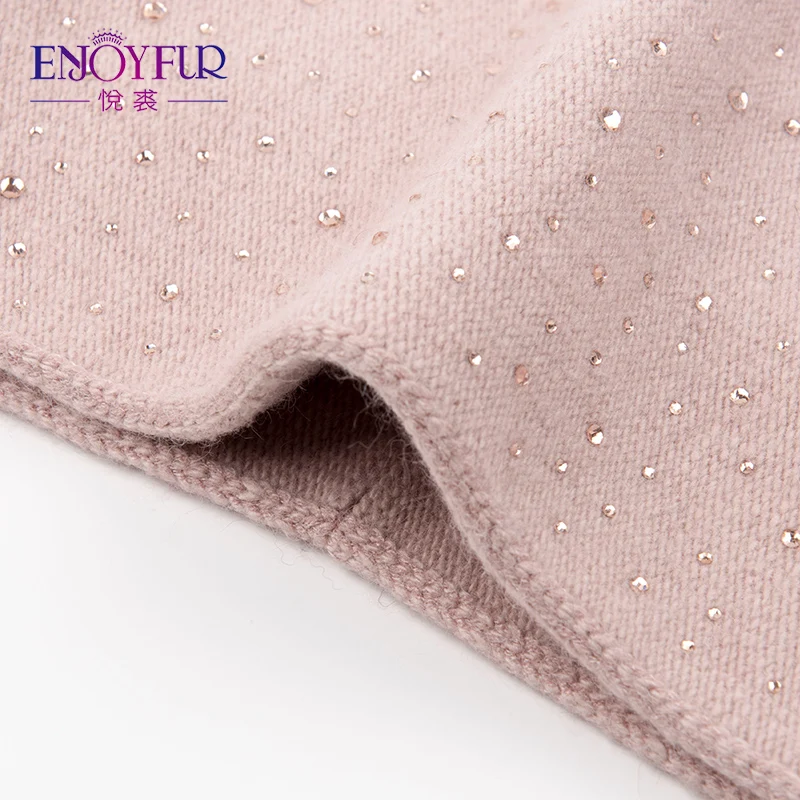 Enjoyfur осенне зимняя одежда из шерсти шапка для Для женщин толстые теплые Кепки