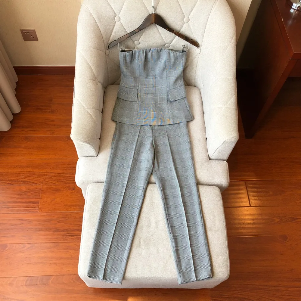 Весенне-летний и осенний новый высококачественный маленький костюм в клетку