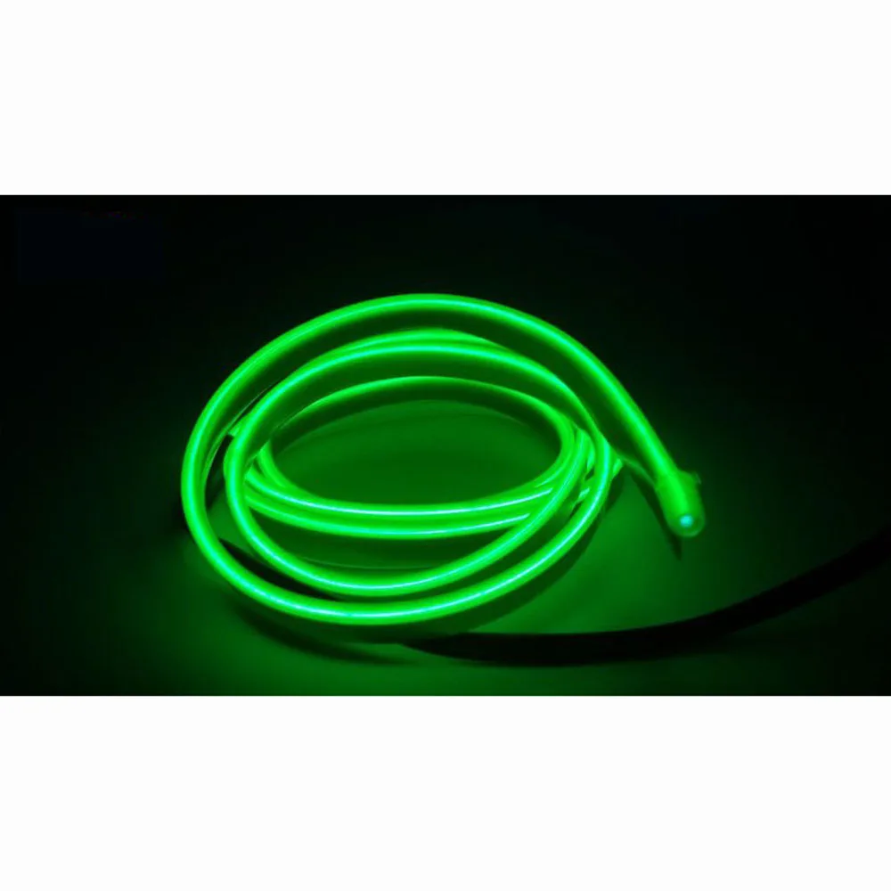 Green Автомобильный интерьер, атмосферное освещение, Стайлинг для Audi A3 Q5 EL Wire, светодиодный Декор, автомобильные огни, канатная трубка, Светодиодная лента, автомобильные аксессуары - Название цвета: Green