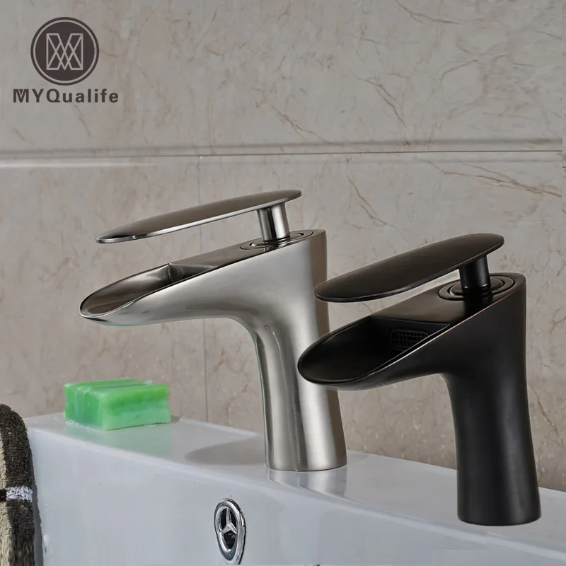 Короткий смеситель для раковины с одной ручкой одним отверстием матовый