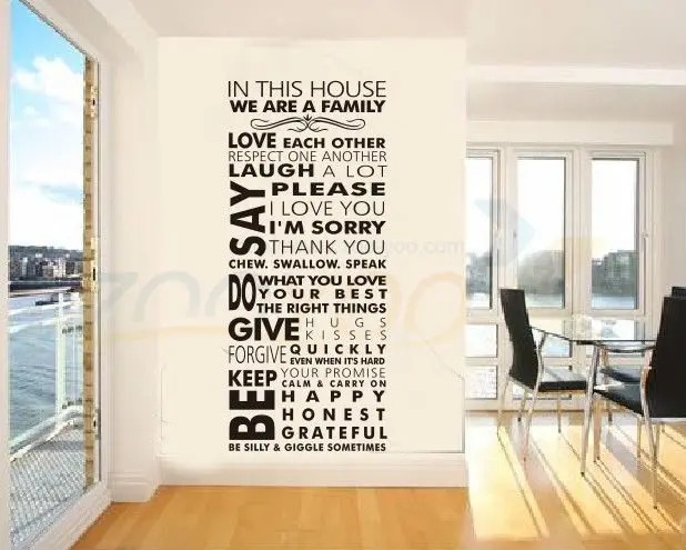 Декор для дома we are family креативная Наклейка на стену с цитатой декоративная