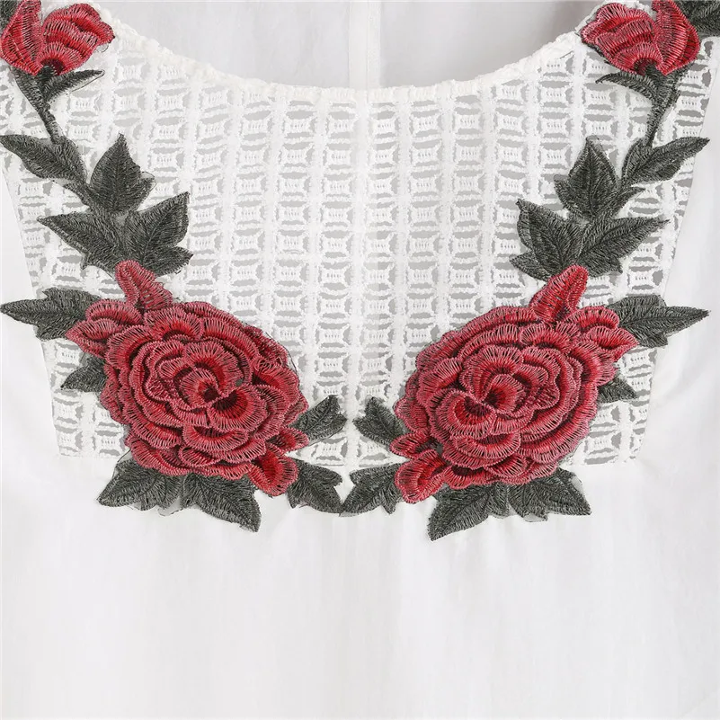 Модное женское белое кружевное мини-платье для вечеринки с вышивкой Mujeres Vestidos Для