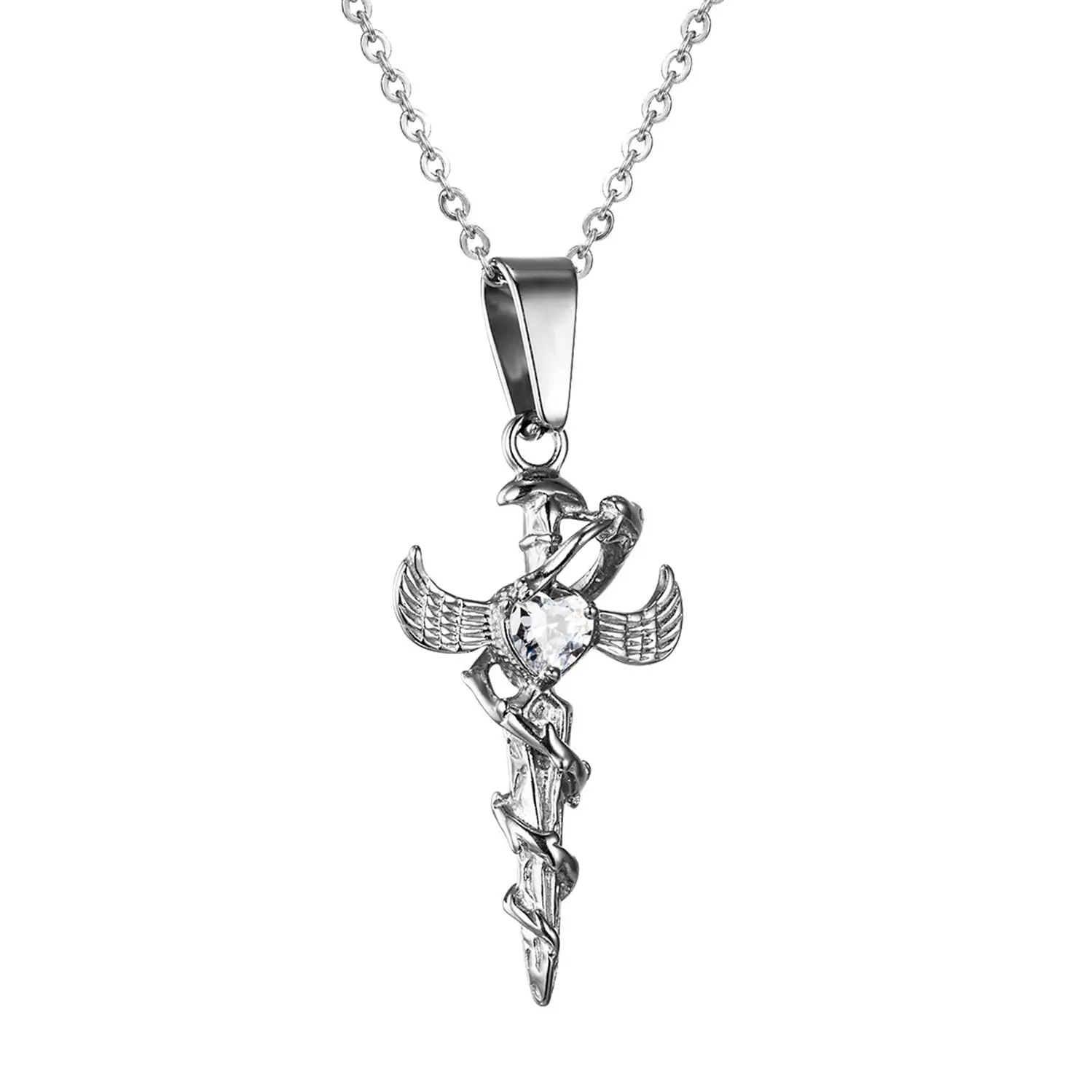 Роскошный мужской кулон в виде креста ожерелье кристалл циркон для женщин 316L