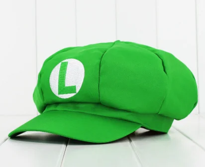 Зеленый 5 видов цветов! Аниме Супер шапка Марио Кепка Luigi Bros Косплей бейсбольный костюм подарок на день рождения Марио Кепка s Детский Рождественский подарок G - Цвет: Зеленый