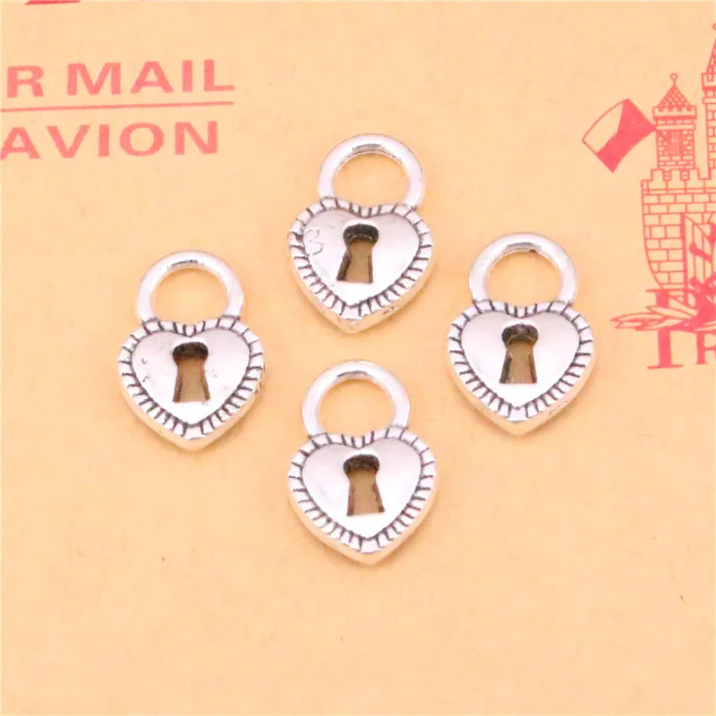 20 шт. тибетские посеребренные Висячие Подвески|charm pendant|pendants for jewelry makingheart key charm |
