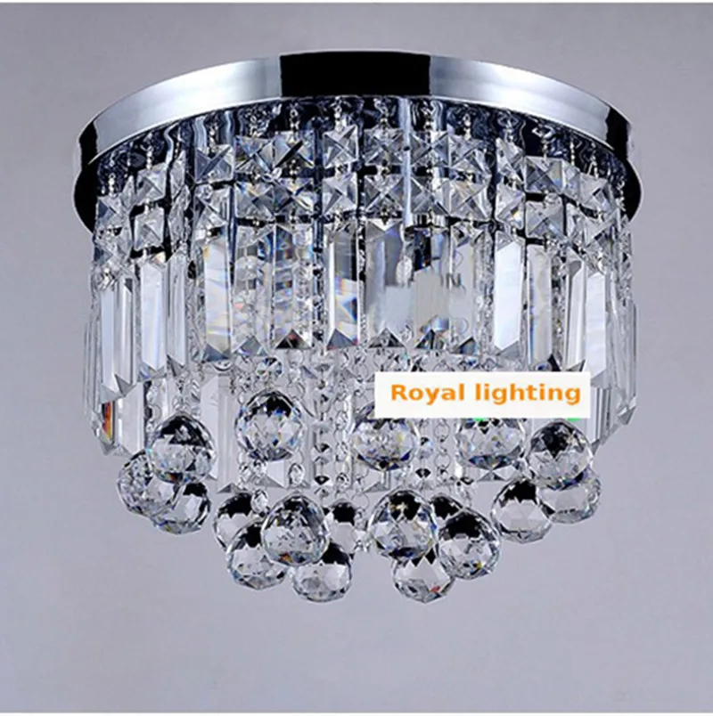 

Milan mini porch light dining room round crystal ceiling lamp E27 Led bulb clear crystal Kitchen lighting Corridor ceiling light