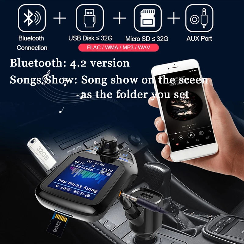 Аудио Автомобильный MP3 плеер 12 в автомобильный музыкальный fm передатчик Bluetooth FM