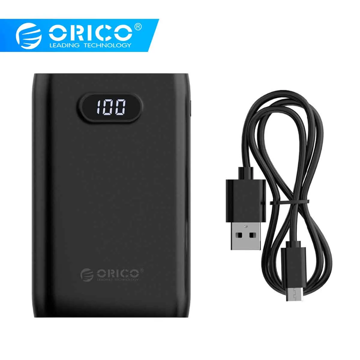 ORICO 10000 мАч Внешний аккумулятор с двойным выходом USB дисплей экран Внешний аккумулятор для мобильного телефона портативный 5V2A внешний аккумулятор