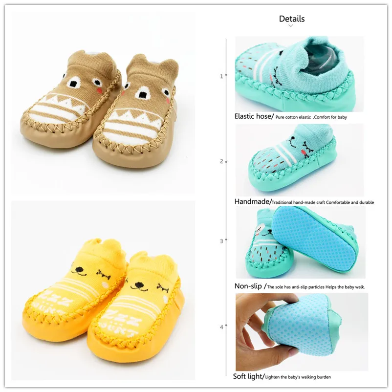 2019 Spring Newborn Infant Socks Anti Slip Baby Boy Socks With Rubber Soles Baby Girl Cute Calcetines Soft Sole Sock Shoes images - 6