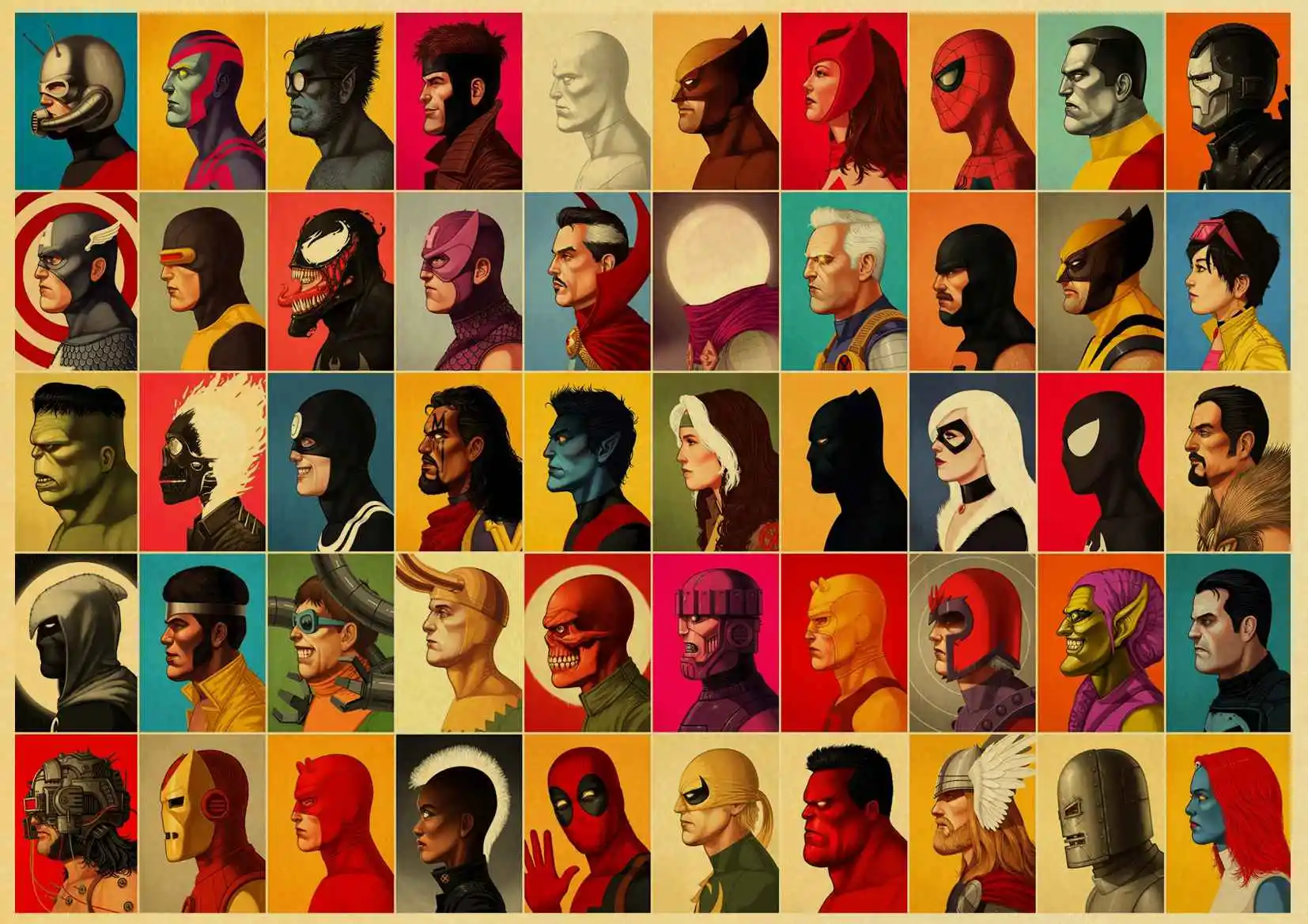 F021 ВИНТАЖНЫЙ ПЛАКАТ Супергерои Marvel Человек-паук/Железный человек/Капитан Америка Плакат кафе домашний декор живопись - Цвет: F021